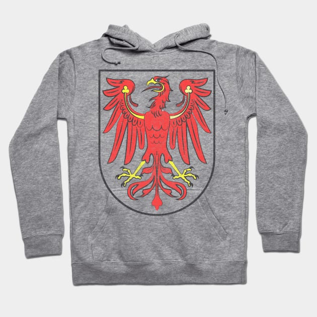 Faded-Style Brandenburg Coat Of Arms / German Gift Hoodie by DankFutura